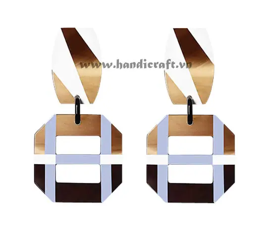 Horn & Lacquer Earrings HD30393, handmade buffalo horn jewelry