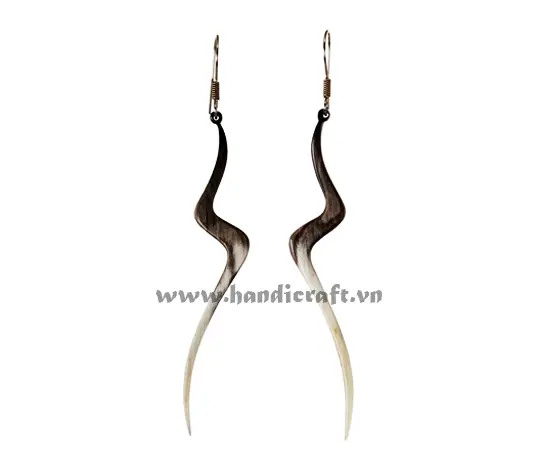 Horn Earrings HD30395, handmade natural buffalo horn jewelry from Vietnam