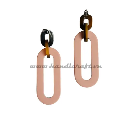 Horn & Lacquer Earrings HD30398, handmade buffalo horn jewelry