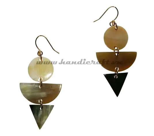 Horn Earrings HD30400, handmade natural buffalo horn jewelry from Vietnam