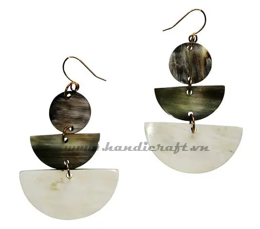 Horn Earrings HD30401, handmade buffalo horn jewelry