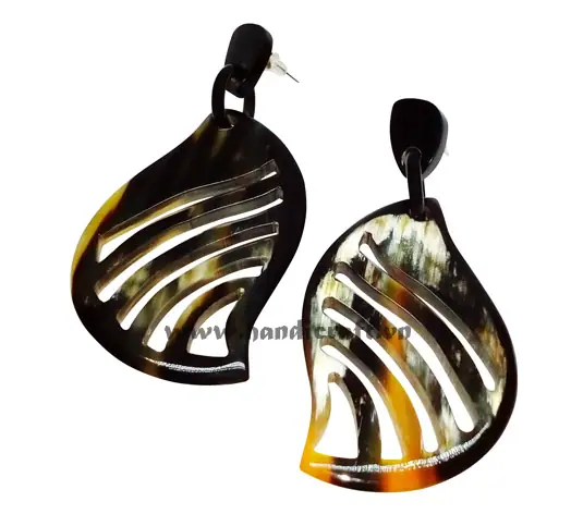 Horn Earrings HD30412, handmade buffalo horn jewelry