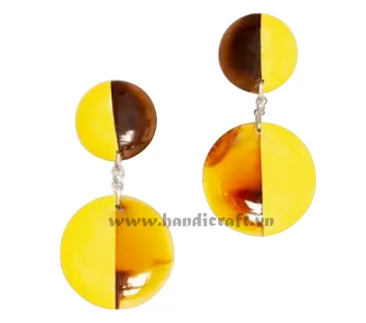 Horn & Lacquer Earrings HD30424, handmade buffalo horn jewelry