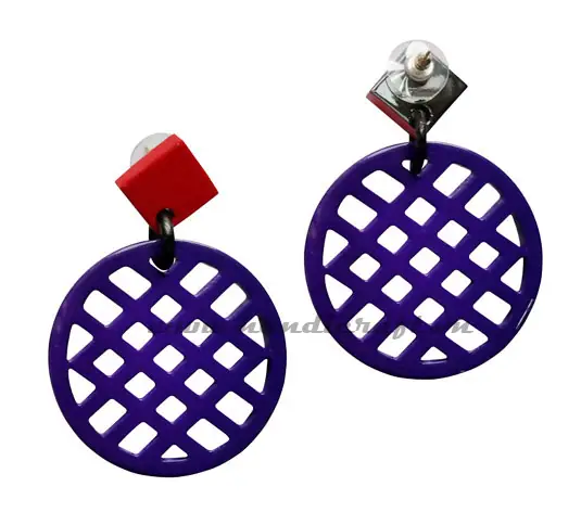 Horn & Lacquer Earrings HD30428, handmade buffalo horn jewelry