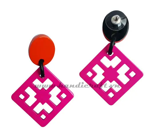 Horn & Lacquer Earrings HD30430, handmade buffalo horn jewelry