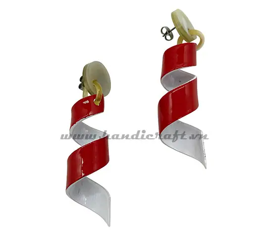 Horn & Lacquer Earrings HD30436, handmade buffalo horn jewelry