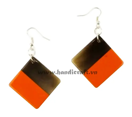 Horn & Lacquer Earrings HD30437, handmade buffalo horn jewelry