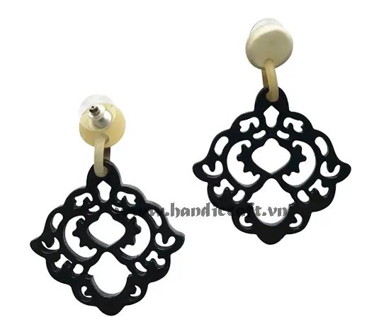 Horn & Lacquer Earrings HD30438, handmade buffalo horn jewelry