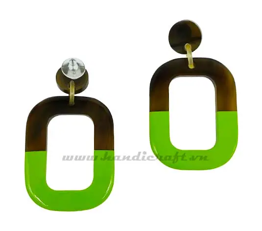 Horn & Lacquer Earrings HD30446, handmade buffalo horn jewelry
