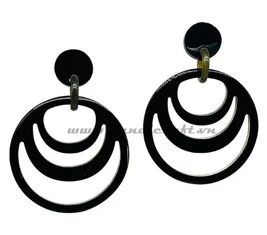 Horn Earrings HD30461, handmade natural buffalo horn jewelry from Vietnam