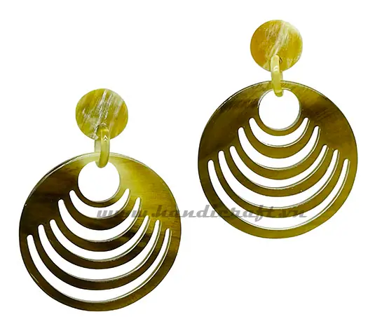 Horn & Lacquer Earrings HD30462, handmade buffalo horn jewelry