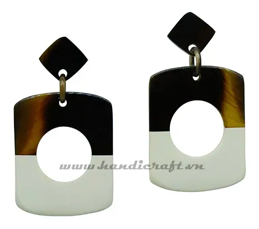 Horn & Lacquer Earrings HD30464, handmade buffalo horn jewelry