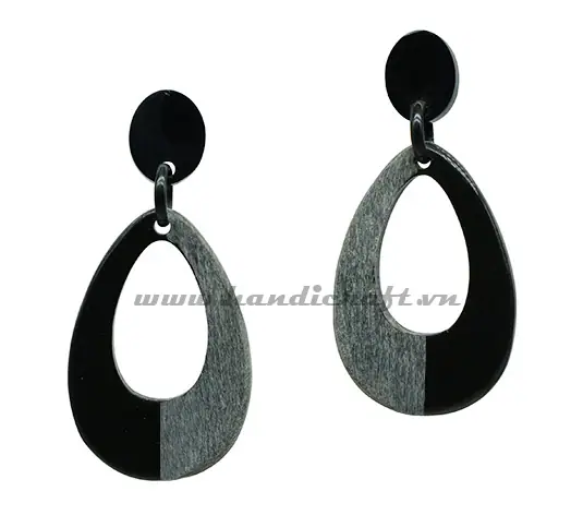 Horn & Lacquer Earrings HD30468, handmade buffalo horn jewelry