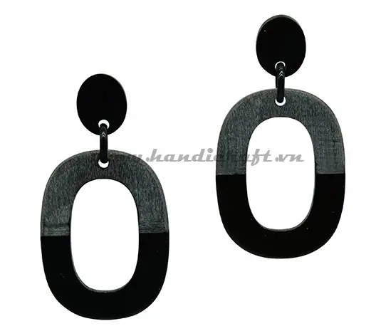 Horn & Lacquer Earrings HD30470, handmade buffalo horn jewelry