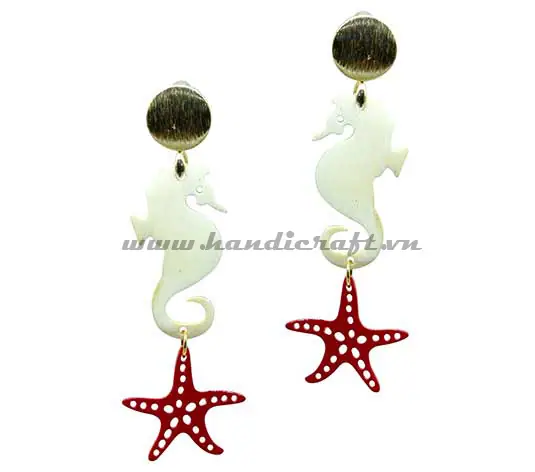 Horn & Lacquer Earrings HD30484, handmade buffalo horn jewelry