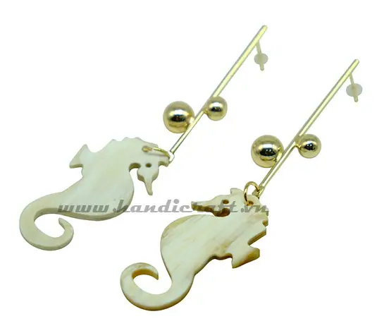 Horn Earrings HD30486, handmade buffalo horn jewelry