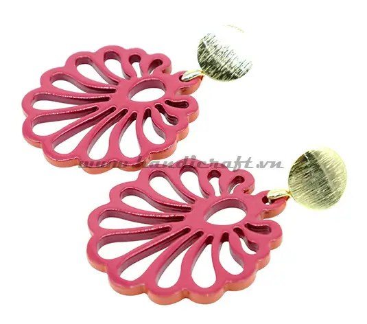 Horn & Lacquer Earrings HD30490, handmade buffalo horn jewelry
