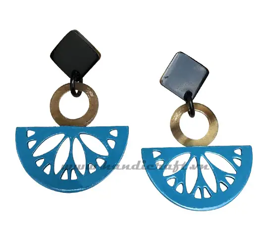 Horn & Lacquer Earrings HD30494, handmade buffalo horn jewelry