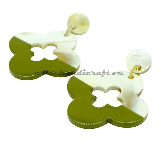 Horn & Lacquer Earrings HD30496, handmade buffalo horn jewelry