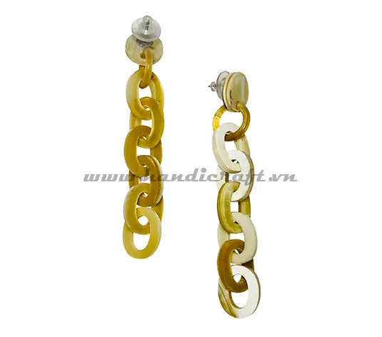 Natural Horn Earrings HD30497, handmade buffalo horn jewelry