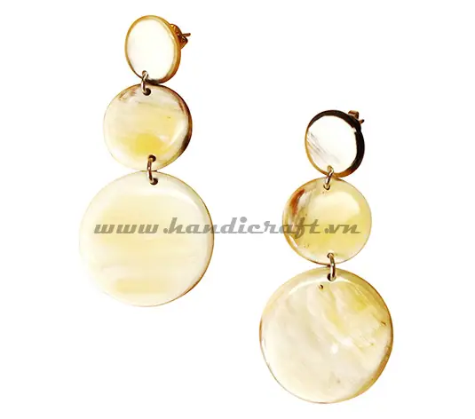 Natural Horn Earrings HD30498, handmade buffalo horn jewelry