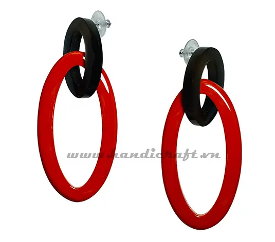 Horn & Lacquer Earrings HD30499, handmade buffalo horn jewelry