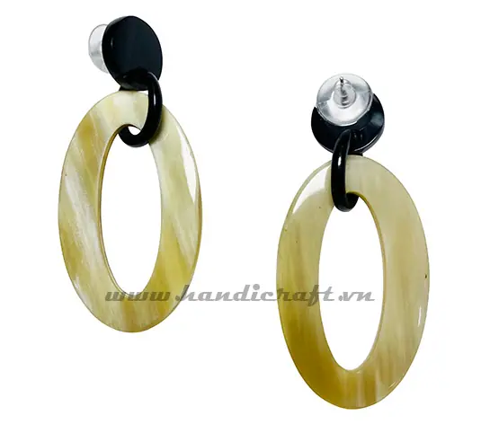 Natural Horn Earrings HD30500, handmade buffalo horn jewelry