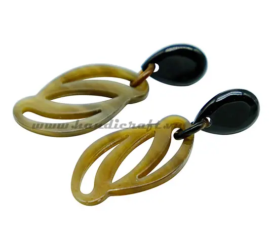 Natural Horn Earrings HD30503, handmade buffalo horn jewelry