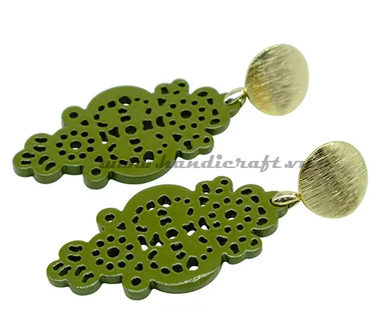 Horn & Lacquer Earrings HD30505, handmade buffalo horn jewelry