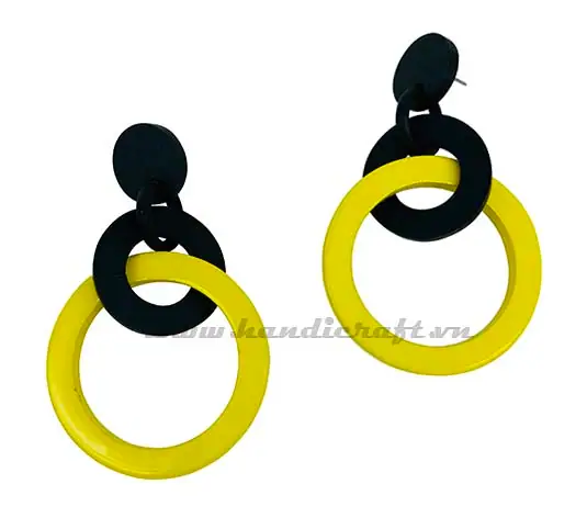 Horn & Lacquer Earrings HD30516, handmade buffalo horn jewelry