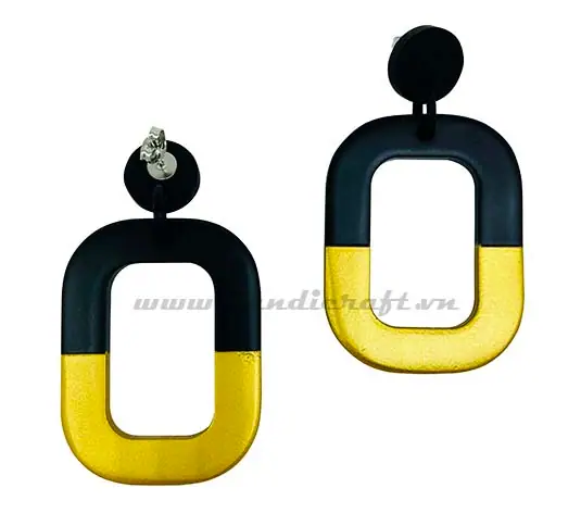 Horn & Lacquer Earrings HD30517, handmade buffalo horn jewelry