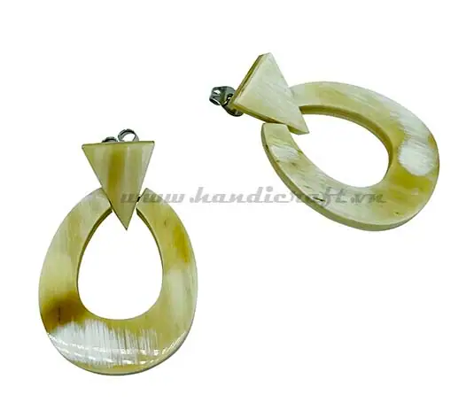 Natural Horn Earrings HD30520, handmade buffalo horn jewelry
