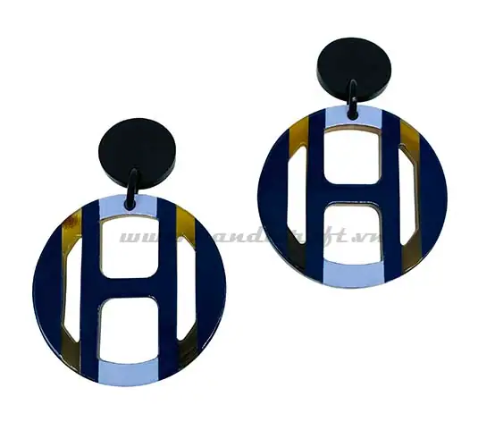 Horn and Lacquer Earrings HD30522, handmade buffalo horn jewelry