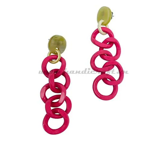 Horn and Lacquer Earrings HD30528, handmade buffalo horn jewelry
