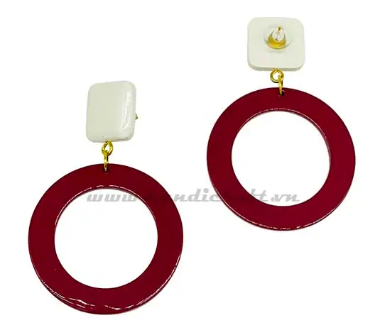 Horn and Lacquer Earrings HD30535, handmade buffalo horn jewelry