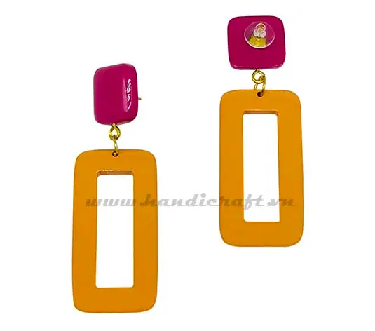 Horn and Lacquer Earrings HD30536, handmade buffalo horn jewelry