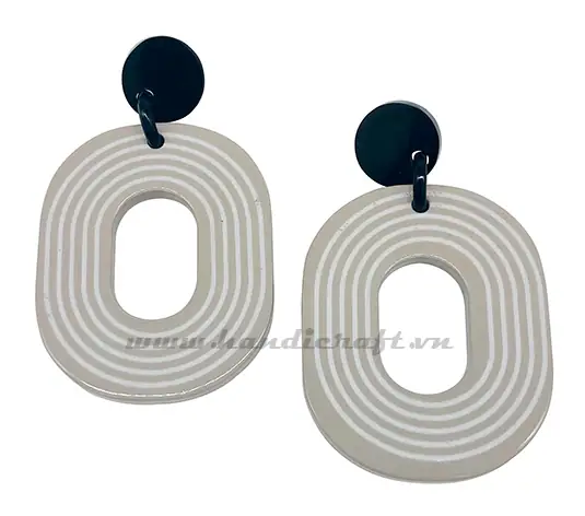 Horn and Lacquer Earrings HD30537, handmade buffalo horn jewelry