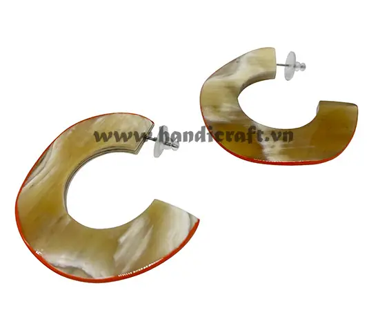 Horn and Lacquer Earrings HD30538, handmade buffalo horn jewelry