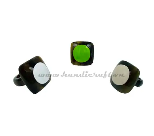 Horn & Lacquer Ring HD40131, handmade buffalo horn jewelry