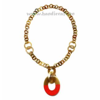 Small round horn links with lacquer